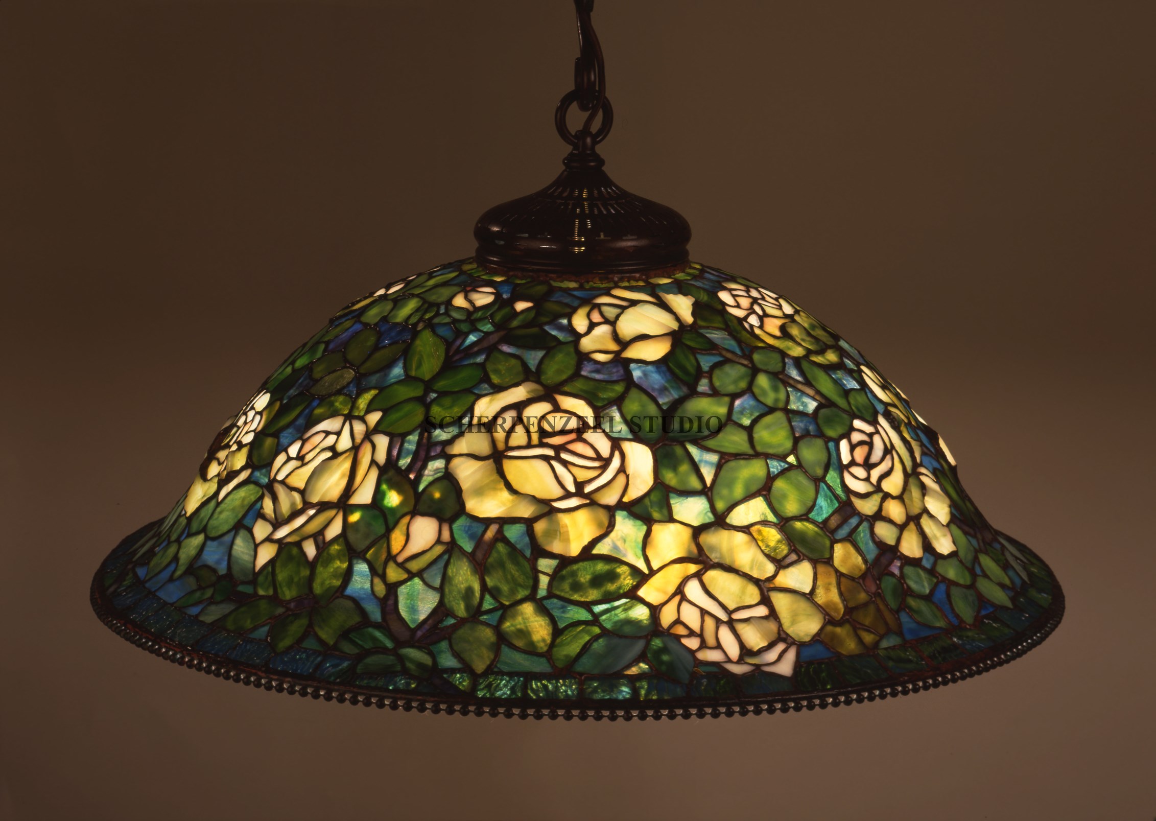 Rosebush shade , single chain fixture